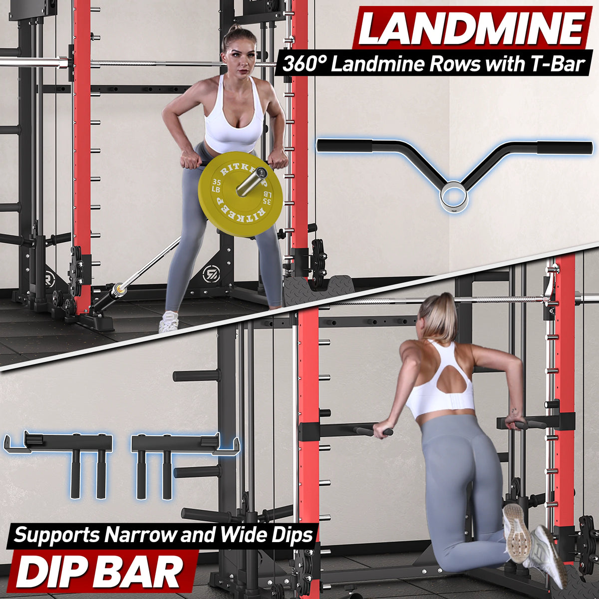 PMAX 4750 Dual Plate Loaded Multi Functional Smith Machine