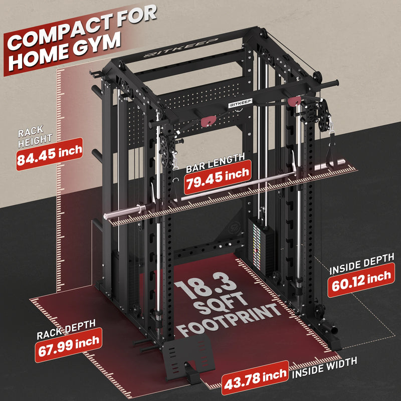 RitKeep Nimitz N1 Counterbalanced All-in-One Smith Machine