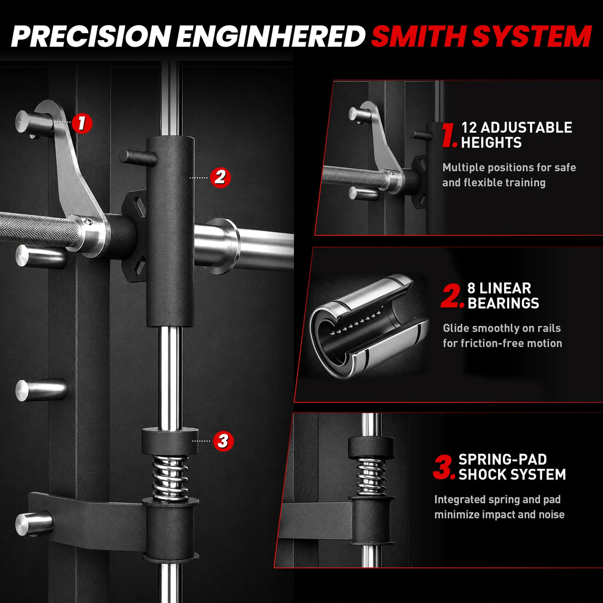 PMAX 5600 Home Gym Smith Machine - Integrated Weight System