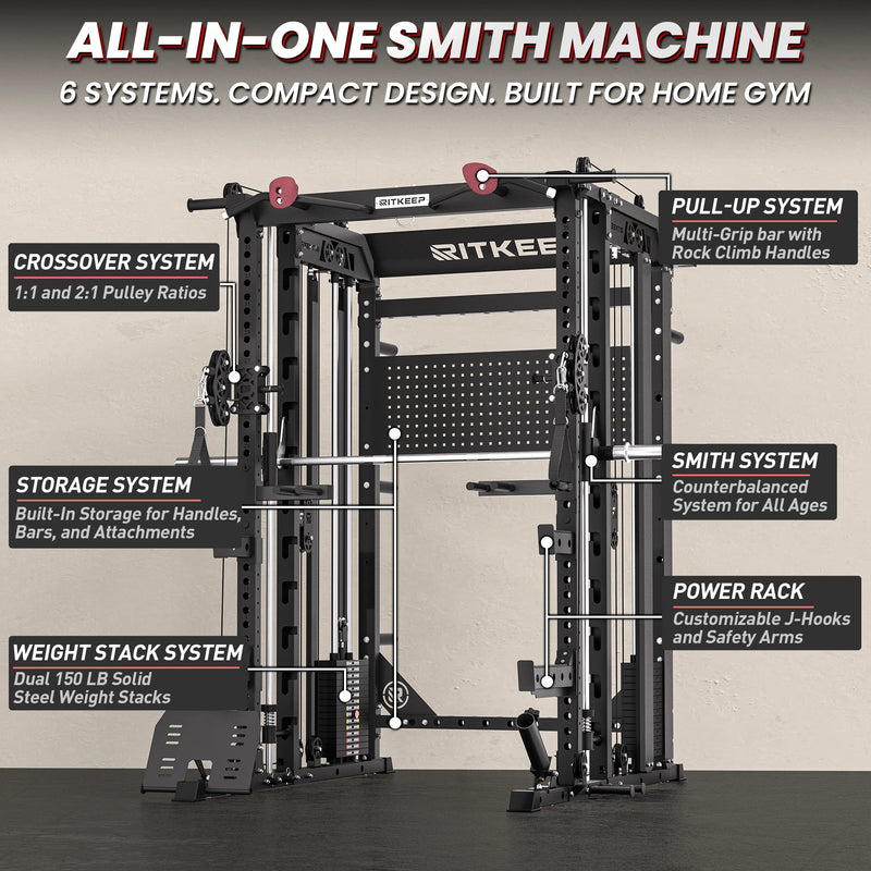 RitKeep Nimitz N1 Counterbalanced All-in-One Smith Machine