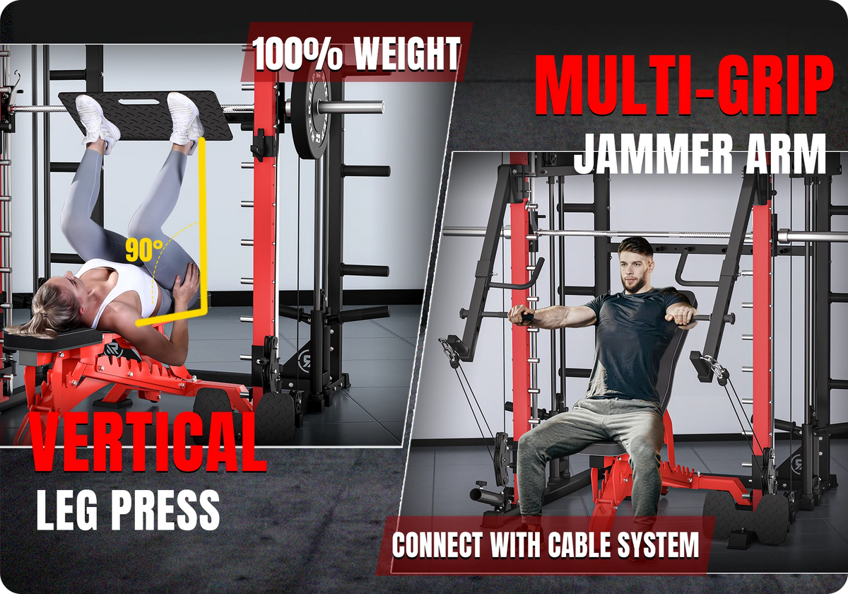 PMAX 4750 Dual Plate Loaded Multi Functional Smith Machine
